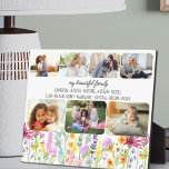 Wildblume Meine schöne Familie erste Namen 7 Foto Fotoplatte<br><div class="desc">Hübsche Wildblume Foto zeigt personalisiert mit 7 Ihrer Lieblings-Fotos und Ihren eigenen Text, wie "meine schöne Familie" und die Vornamen Ihrer Kinder, Schwiegereltern und/oder Enkel. Ihre Fotos werden in abgerundeten Rechteckformen dargestellt und wenn Sie Probleme mit der Platzierung haben, versuchen Sie, Ihr Bild in eine horizontale Landschaftsform zu schneiden und...</div>
