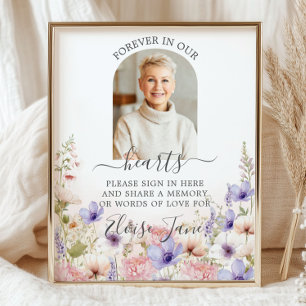 Wildblume Memorial Beerdigung Memory Table Foto Poster