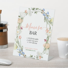 Wildblume Mimosa Bar Pedestal Zeichen Sockelschild