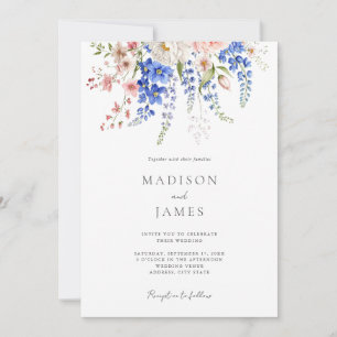 Wildblume Minimalistisch Boho Floral Wedding Einladung