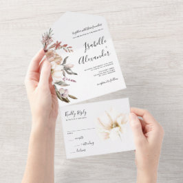 Wildblume mit Aquarellfarben All In One Einladung