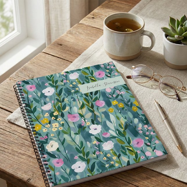 Wildblume mit Aquarellfarben Personalisiertes Sket Notizbuch (Von Creator hochgeladen)
