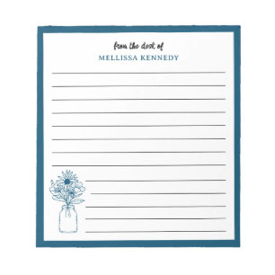 Wildblume mit blauem Rand Von Schreibtisch von li Notizblock