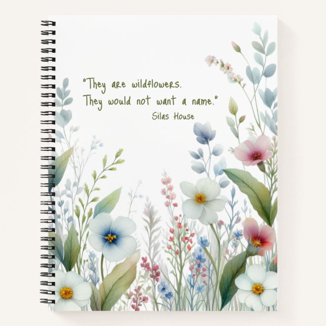 Wildblume mit Zitat Notizbuch (Vorderseite)