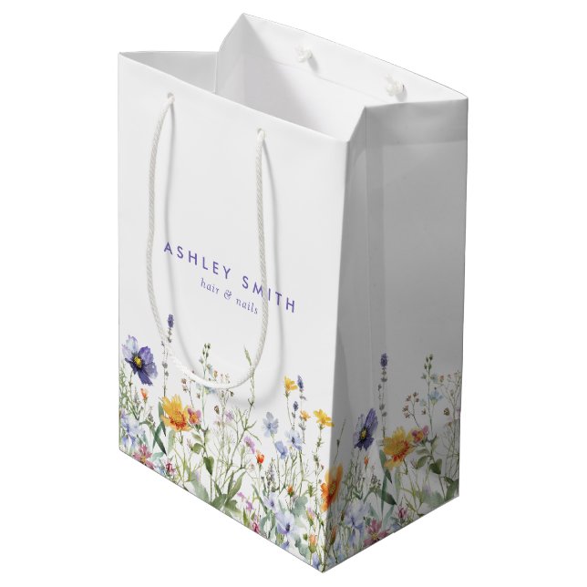 Wildblume Mittlere Geschenktüte (Rückseite Schrägansicht)