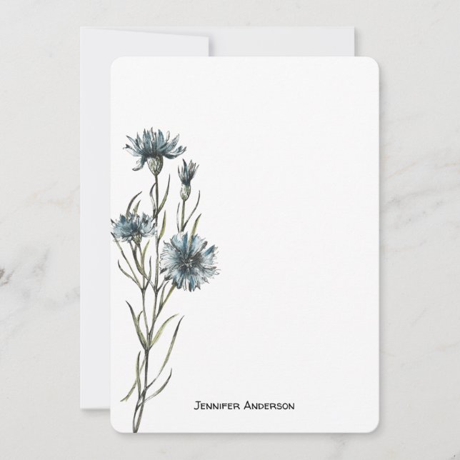 Wildblume Moderne botanische Vegetation Personalis Mitteilungskarte (Vorderseite)