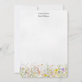 Wildblume Moderne florale botanische Personalisier Mitteilungskarte