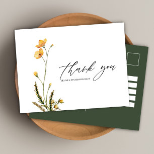 Wildblume Moderne Rustikale Hochzeit Vielen Dank Postkarte