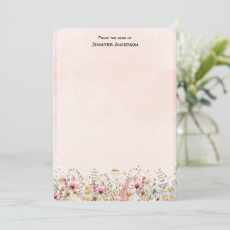 Wildblume Modernes botanisches Blumengeflecht Pers Mitteilungskarte
