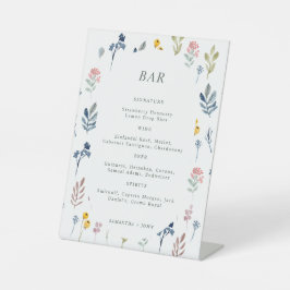 Wildblume Modernes botanisches Hochzeitssymbol Sockelschild