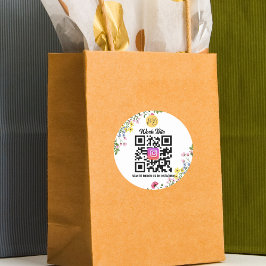 Wildblume Modernes Business Instagramm Qr Code Runder Aufkleber