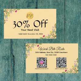 Wildblume Modernes Restaurant Qr Code Menü und Rabattkarte