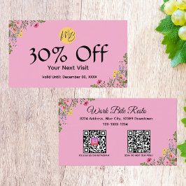 Wildblume Modernes Restaurant Qr Code Menü und Rabattkarte