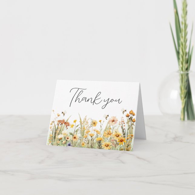 Wildblume Mommy to Bee Baby Dusche Dankeskarte (Vorderseite)
