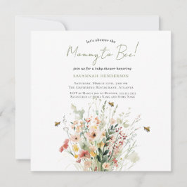 Wildblume Mommy to Bee Baby Dusche Einladung