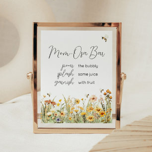 Wildblume Mommy to Bee Baby Dusche Mama Osa Bar Poster