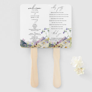 Wildblume Mountain Itinerary Wedding Programm Fächer
