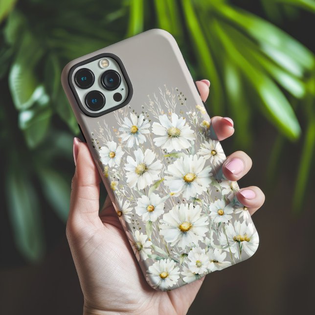 Wildblume Muster auf Beige Case-Mate iPhone Hülle (Wildflowers Pattern Beige Phone Case)