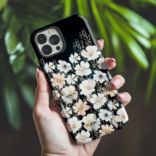 Wildblume Muster auf schwarz Case-Mate iPhone Hülle (Wildflowers Phone Case Black)