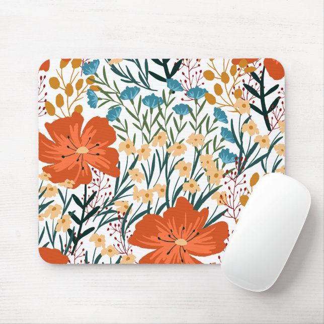 Wildblume Nahtloses Muster Mousepad (Mit Mouse)