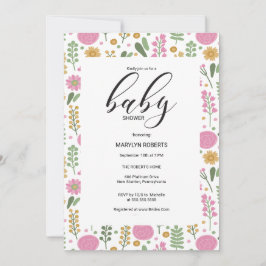 Wildblume Natural Bloom Frame Einladende Kinderdus Einladung