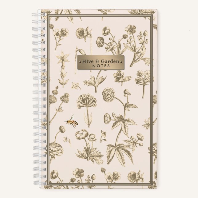 Wildblume Notebook Little Bee Beekeeper Gardeners Notizbuch (Vorderseite)