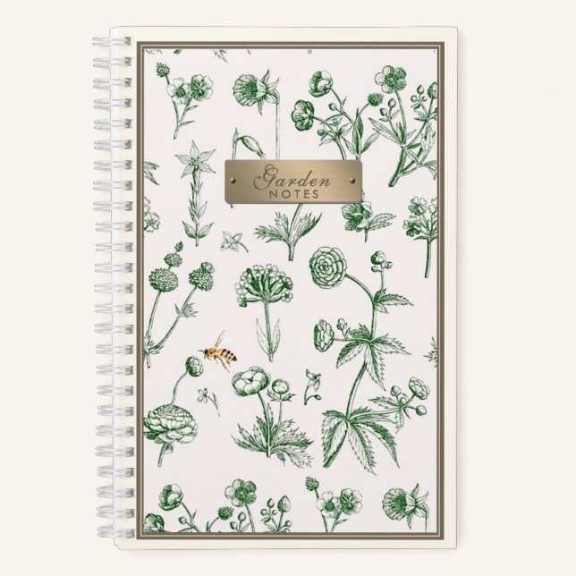 Wildblume Notebook Little Bee Beekeeper Gardeners Notizbuch (Vorderseite)