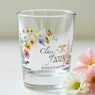 Wildblume Nursing School Klasse des Abschlusses Schnapsglas