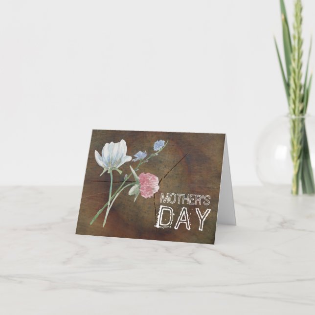 Wildblume Oak Wood Mother Day Karte (Vorderseite)