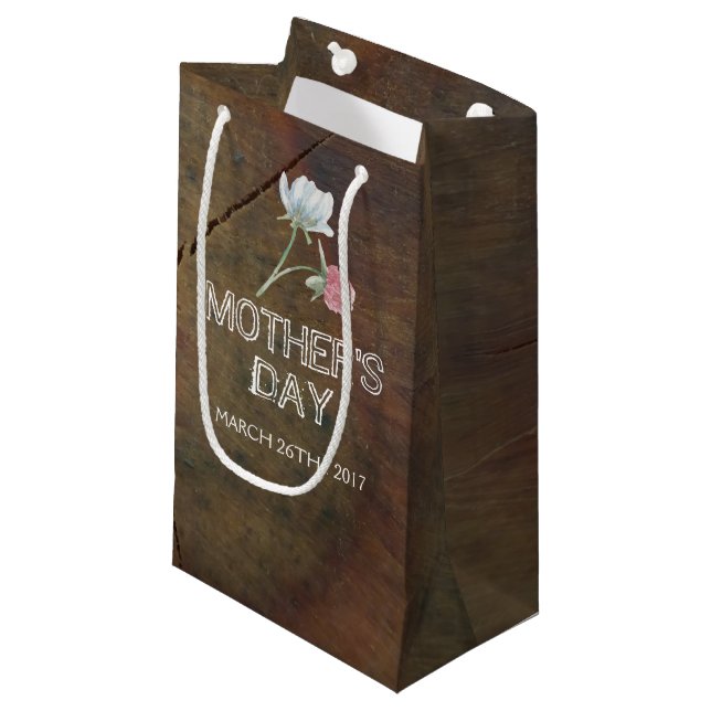 Wildblume Oak Wood Mother Day Kleine Geschenktüte (Vorderseite Schrägansicht)