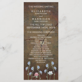 Wildblume Oak Wood Wedding Programm