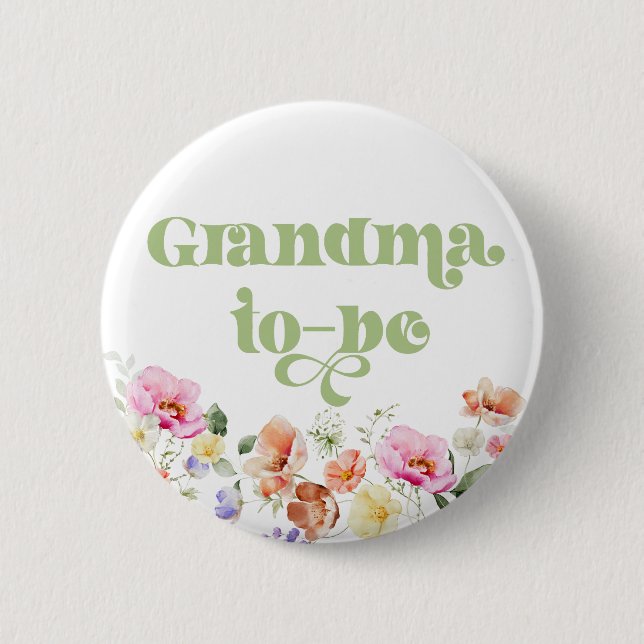 Wildblume Oma Button (Vorderseite)