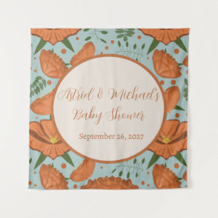 Wildblume Orange Poppy Babydusche Wandteppich