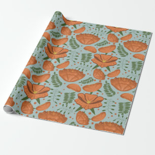 Wildblume Orange Poppy Geschenkpapier