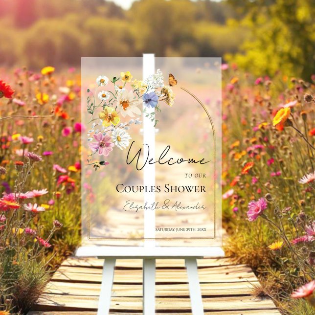 Wildblume Paare Dusche Akryllische Begrüßungszeich Acrylschild (Von Creator hochgeladen)