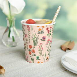 Wildblume Peach Brautparty Pappbecher