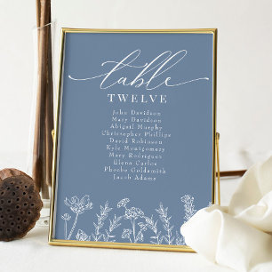 Wildblume Periwinkle Hochzeitstabelle Einladung