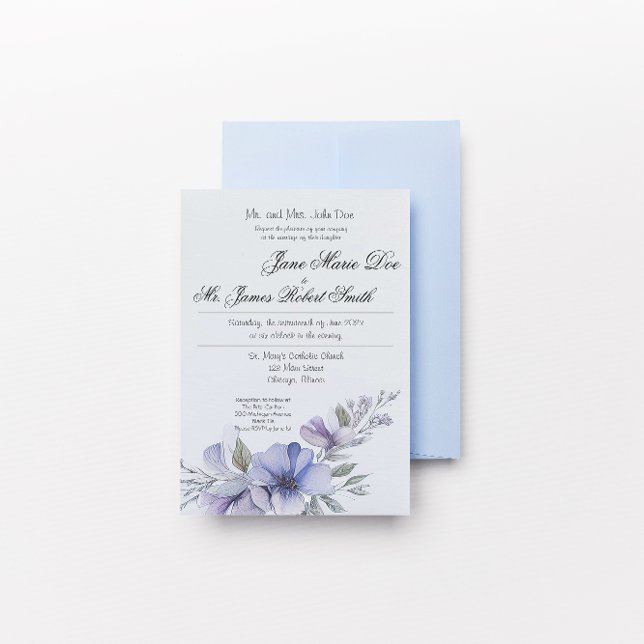 Wildblume Periwinkle Wedding Einladung (Von Creator hochgeladen)