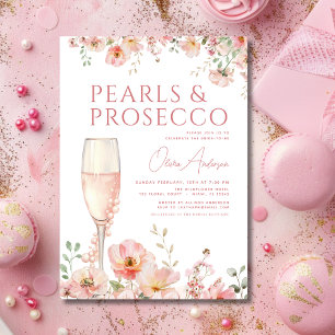 Wildblume Perlen & Prosecco Brautparty Einladung