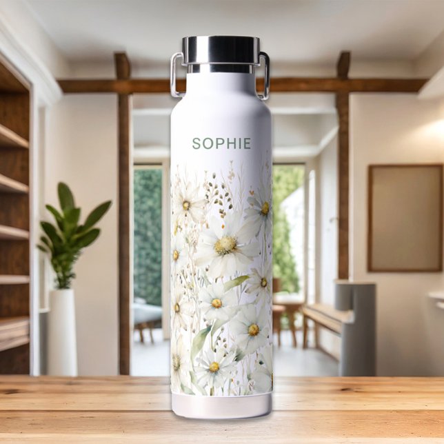 Wildblume Personalisiert Name Floral Trinkflasche (Personalized Name Floral Pattern Water Bottle)