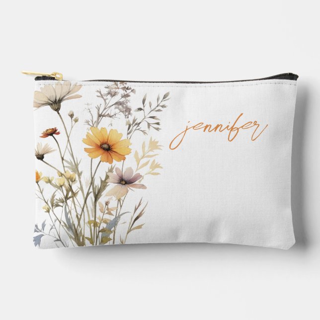 Wildblume Personalisiert Zubehörtasche (Vorderseite)