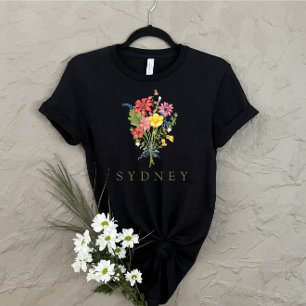 Wildblume personalisierter Name T-Shirt