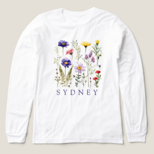 Wildblume Personalisierter Name Tri-Blend Shirt