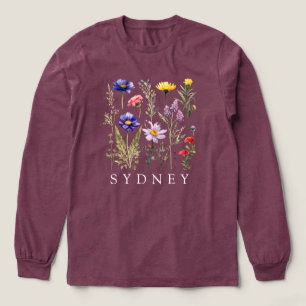 Wildblume Personalisierter Name Tri-Blend Shirt