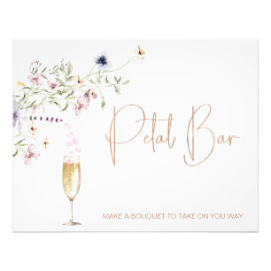 Wildblume Petals Bar Brautparty Signieren Fotodruck