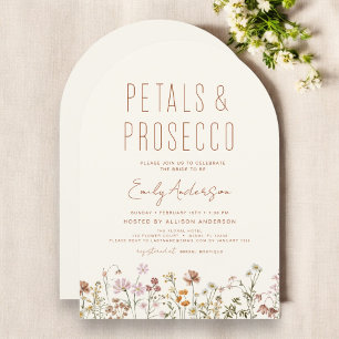 Wildblume Petals & Prosecco Brautparty Einladung