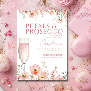 Wildblume Petals & Prosecco Brautparty Einladung