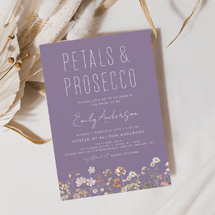 Wildblume Petals & Prosecco Brautparty Einladung