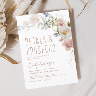 Wildblume Petals & Prosecco Brautparty Einladung