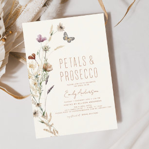 Wildblume Petals & Prosecco Brautparty Einladung